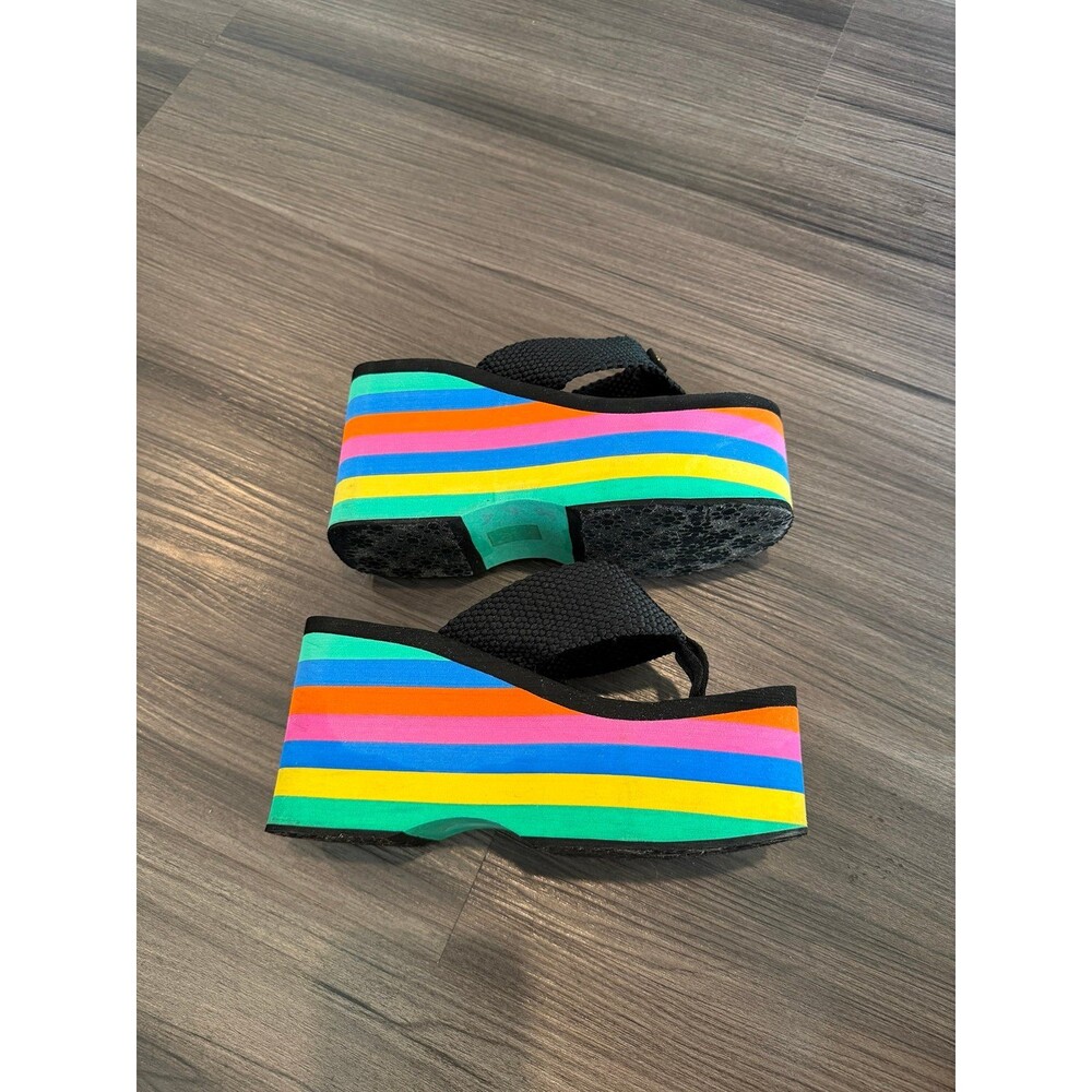 VINTAGE 90s/Y2K Rocket Dog Crush Rainbow Platform Sandals sz 6 - Picture 3 of 5